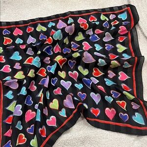 Colorful Heart Pattern Scarf